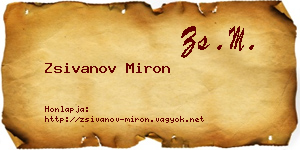 Zsivanov Miron névjegykártya